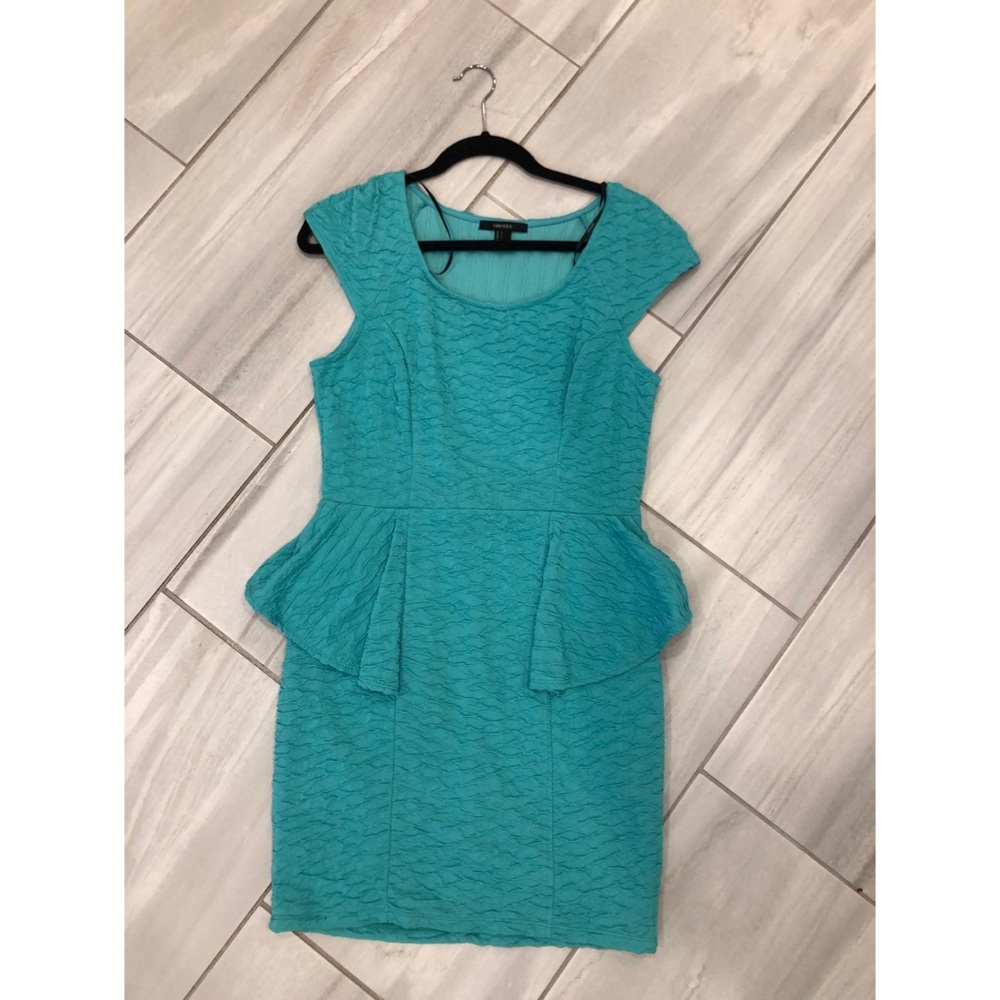 Aqua peplum dress | worn once!